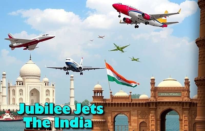 Jubilee Jets Gameplay with Indian Landmarks Jubilee Jets game screenshot showing aircraft flying over Indian landmarks like Taj Mahal and Gateway of India